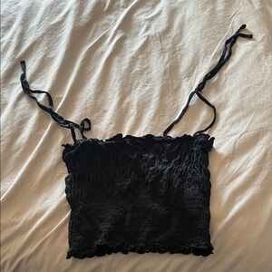 H&M Elegant Black Ruched Camisole